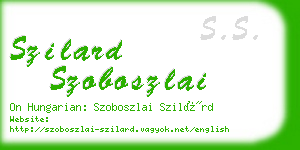 szilard szoboszlai business card